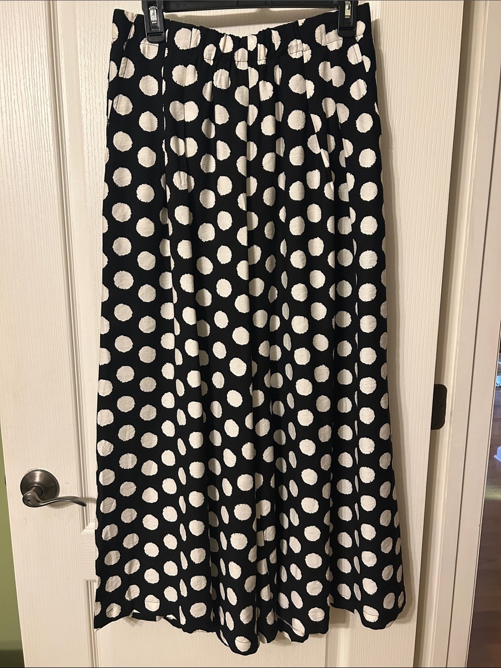 Umgee Black Maxi big leg pants with White Polka Dots